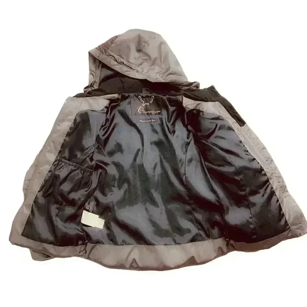 Obermeyer Womens Metallic Brown Hooded Puffer Jacket Size 6 Quilted Winter Coat - Picture 3 of 15